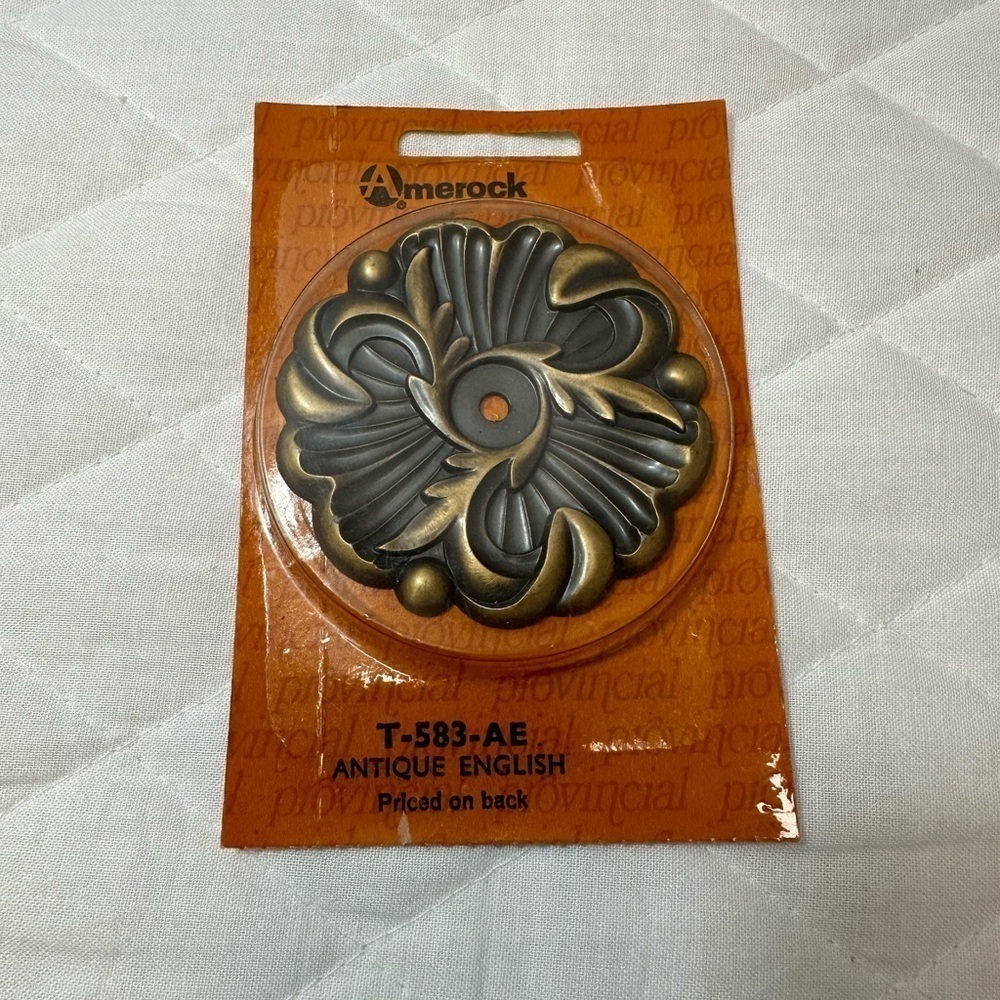 Amerock Provincial Antique English T-583-AE Backplate Cooper Door Cabinet Drawer